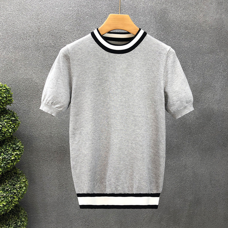 Mens Trendy Short-sleeve Or Half-sleeve Base Sweater