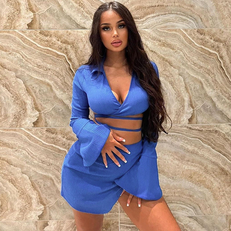 Women's Fashion Long Sleeve Lapel Cardigan Top Slim Fit