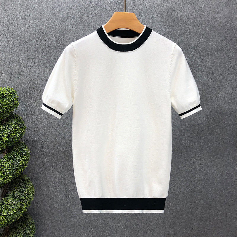 Mens Trendy Short-sleeve Or Half-sleeve Base Sweater