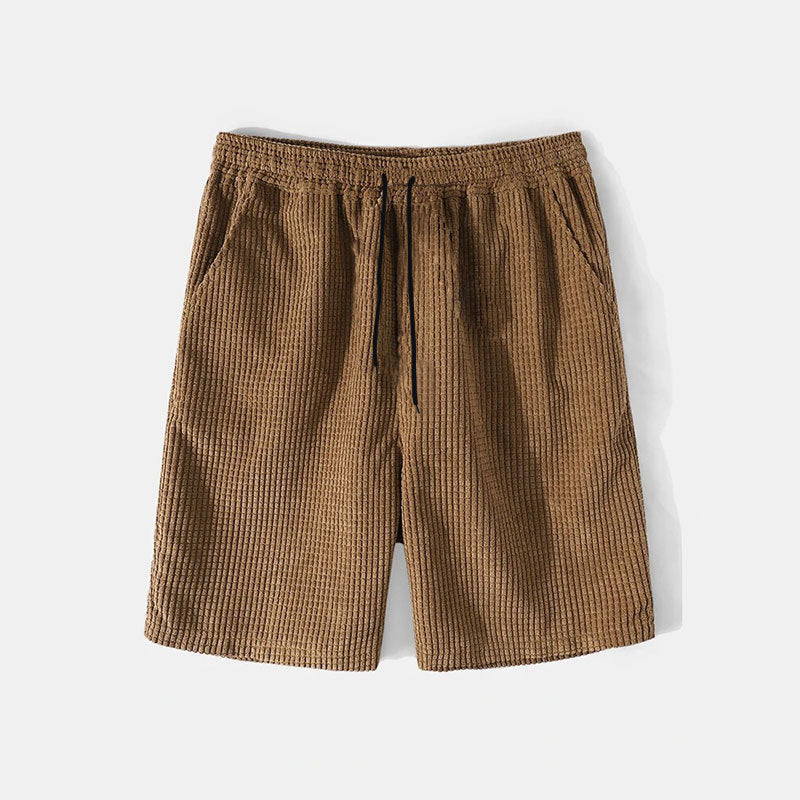 Contrast Corduroy Short Sleeve Two Piece