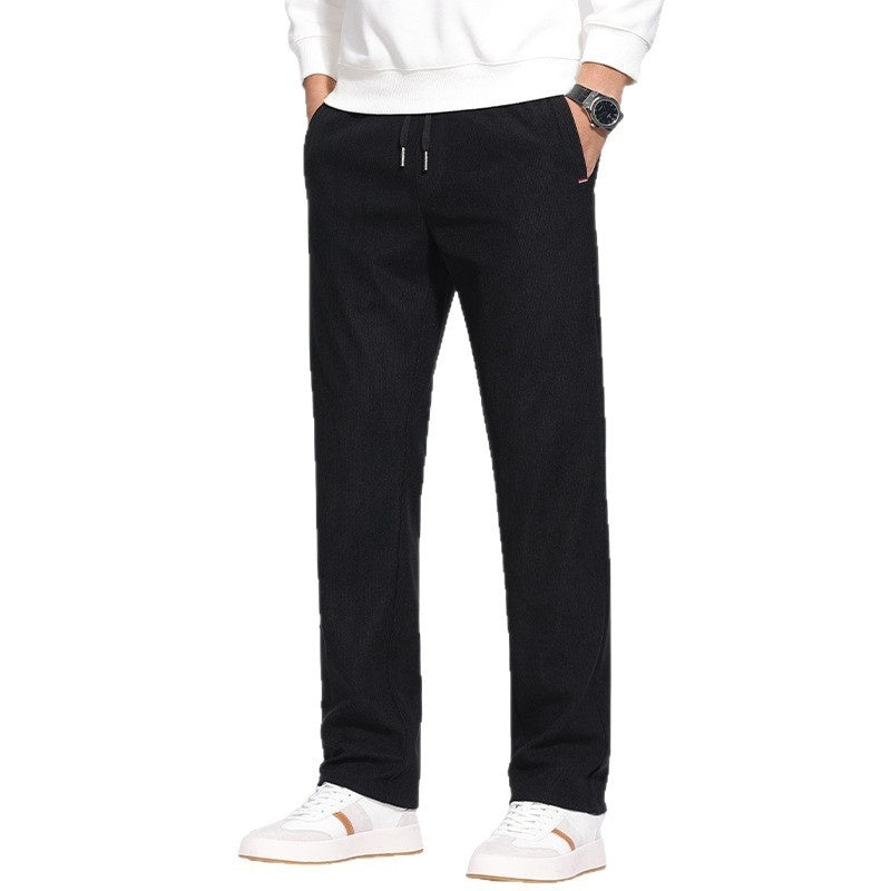 Mens Fleece-Lined Trendy Versatile Slim-Fit Casual Pants
