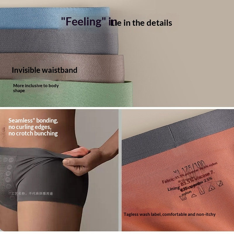 Mens Seamless Antibacterial Modal Boxer Briefs