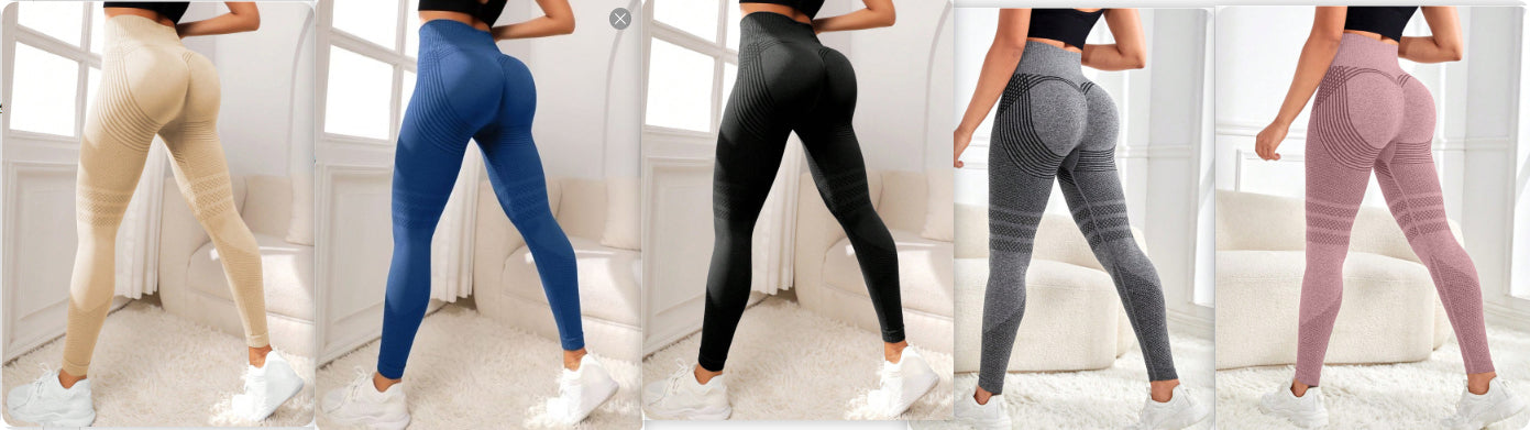 Line Hip Lifting Sport Women's High Waist Stretch Leggings