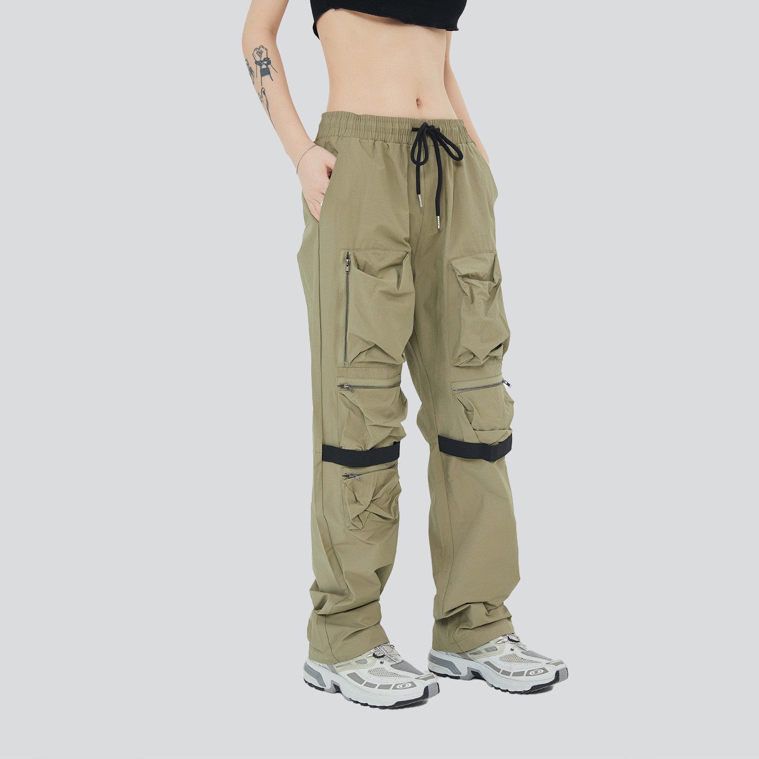 Street Retro Outdoor Casual Multi Pocket Loose Pants